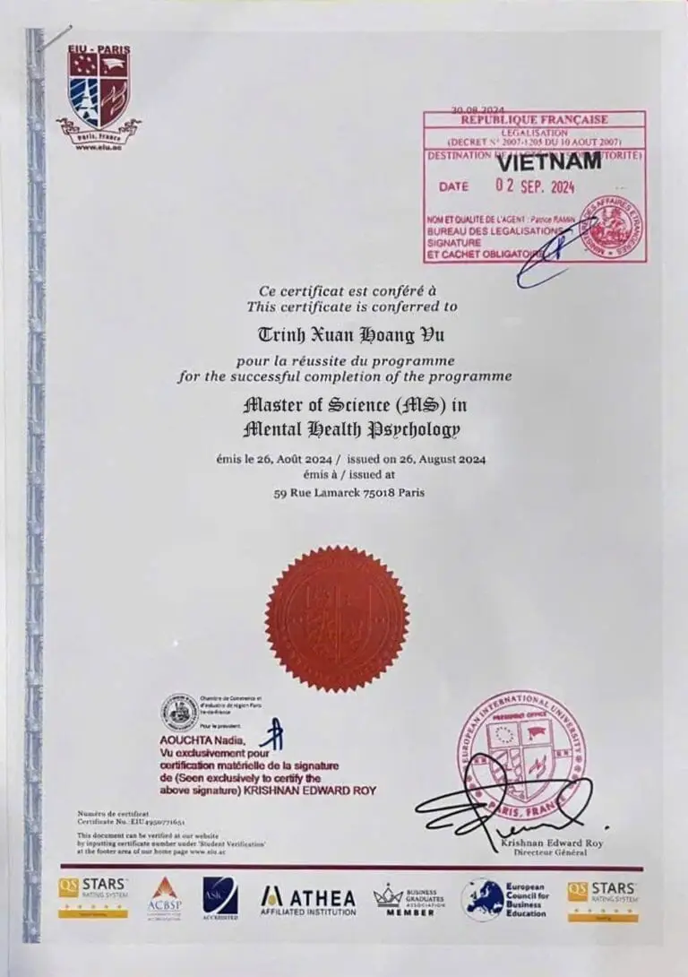 Chuyên Gia Tâm Lý Trị Liệu 2 MS Mental health psychology